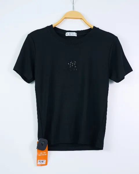 Áo phông nữ cổ tròn ôm zip M HCHPT ghi H.Thắng