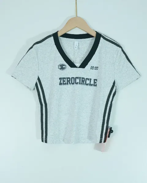 Áo phông nữ cổ tròn croptop zip loang 1223 đỏ H01.2026.1