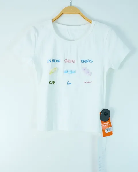 Áo phông nữ cổ tròn croptop tăm 8818 xanh H25.2026.1