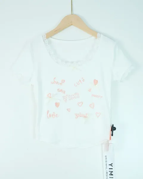 Áo phông nữ cổ tròn croptop tăm 3318 vàng H25.2026.1