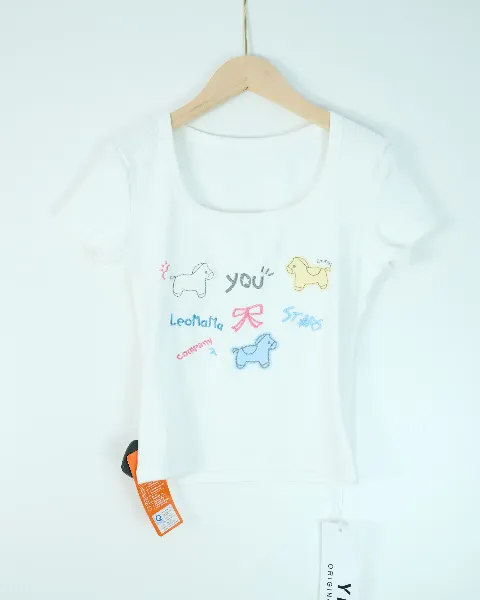 Áo phông nữ cổ tròn croptop tăm 8819 xanh H25.2026.1