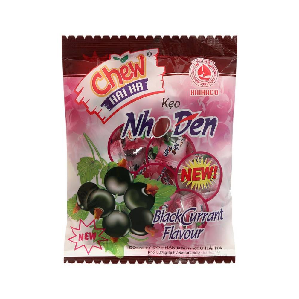 Kẹo chew Hải Hà  nhân nho đen 90gr
