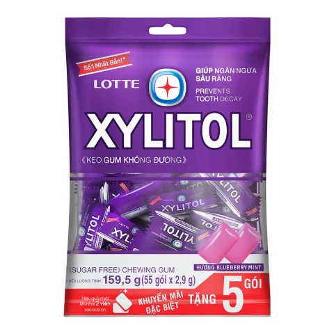 Kẹo cao su  Xylitol hương Blueberry 55 cái