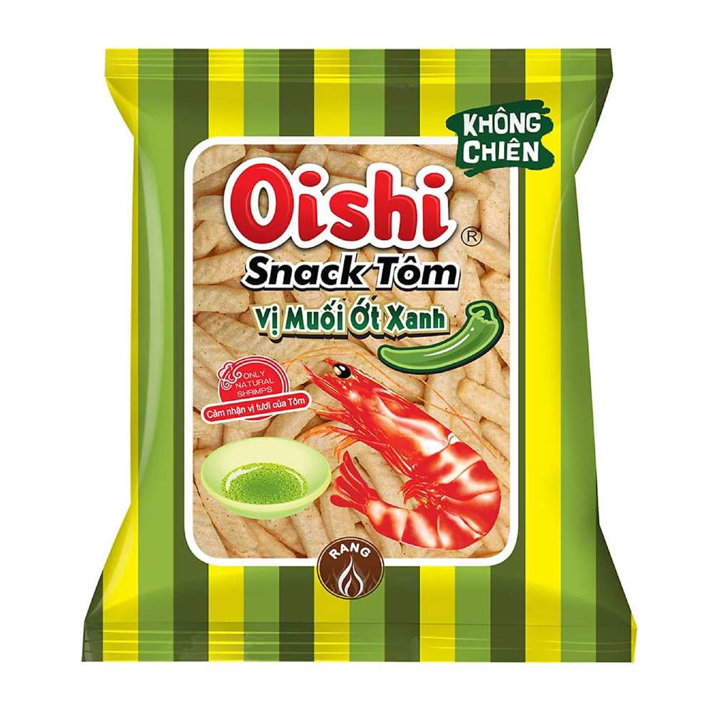 Snack  Oishi muối ớt xanh 32gr