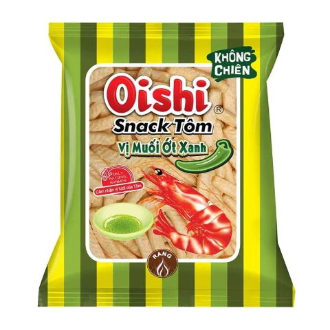 Snack  Oishi muối ớt xanh 32gr