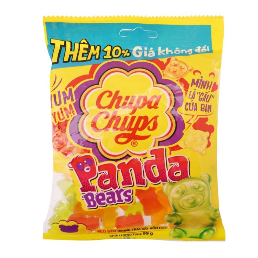 Kẹo dẻo  Chupa Chups Panda Bears hương trái cây  90gr