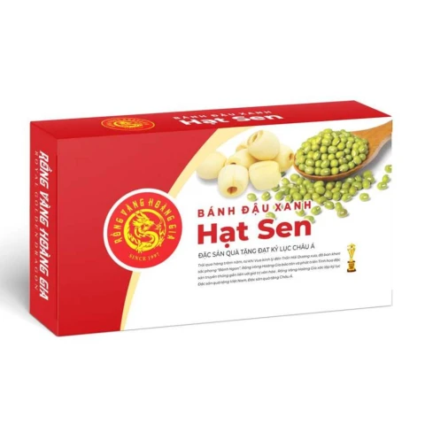 Bánh đậu xanh Rồng Vàng Hoàng Gia hạt sen 300gr