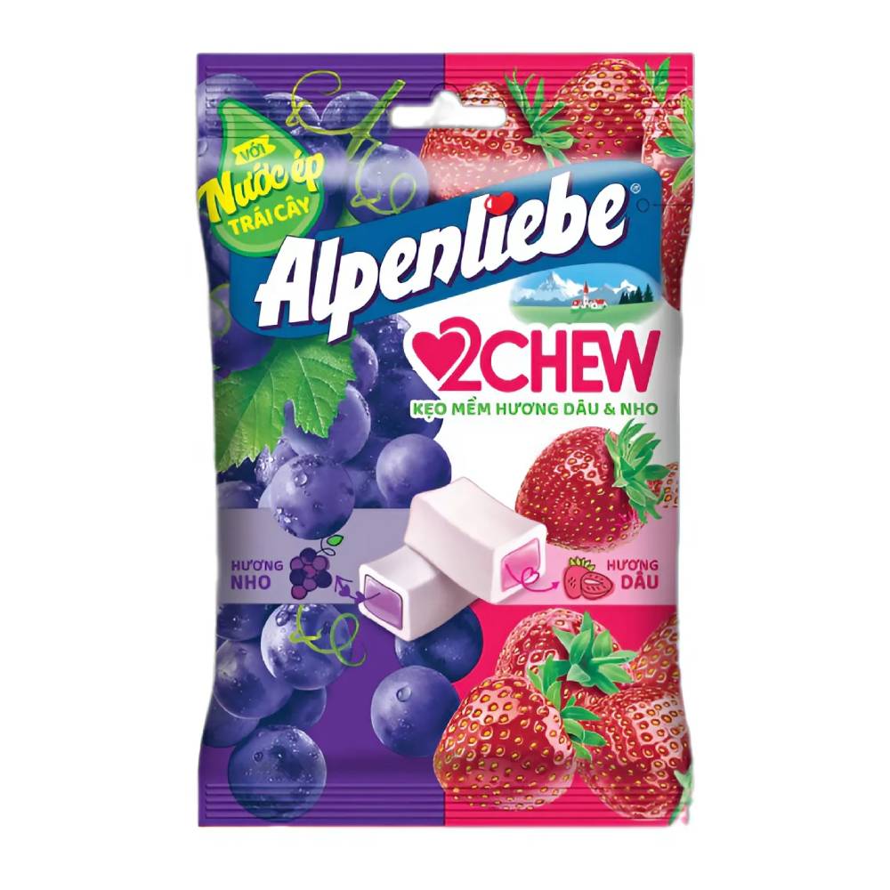 Kẹo  Alpenliebe  2Chew mềm hương dâu và nho 220gr