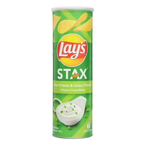 Lay's Stax khoai tây miếng vị kem chua hành 150gr