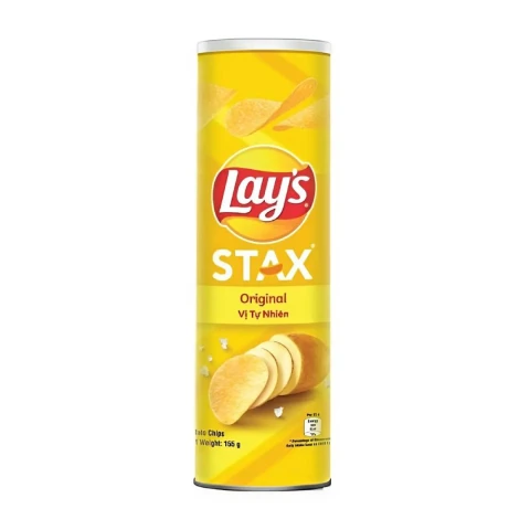 Lay's Stax khoai tây miếng tự nhiên ống150gr
