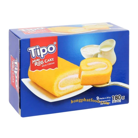 Bánh Tipo cuộn kem sữa 180gr