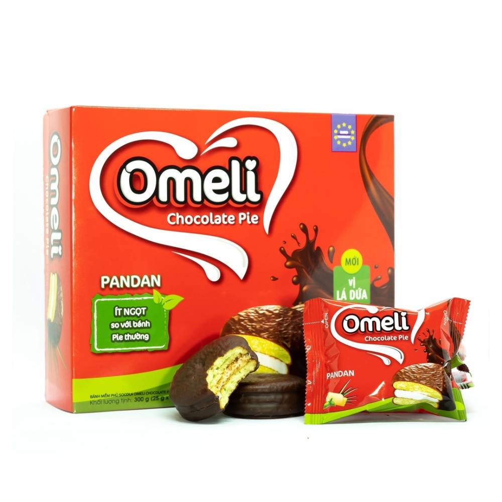Bánh  Omeli Chocolate Pie vị lá dứa 300gr