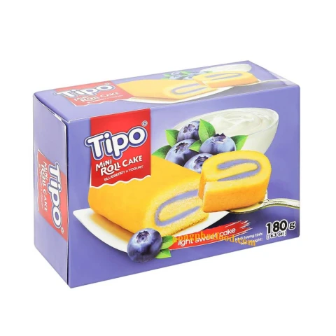 Bánh bông lan Tipo cuộn kem sữa chua việt quất 180gr