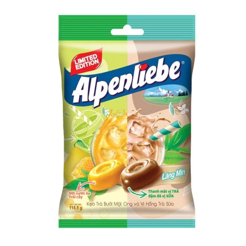 Kẹo  Alpenliebe  trà bưởi mật ong và vị hồng trà sữa 115,5gr