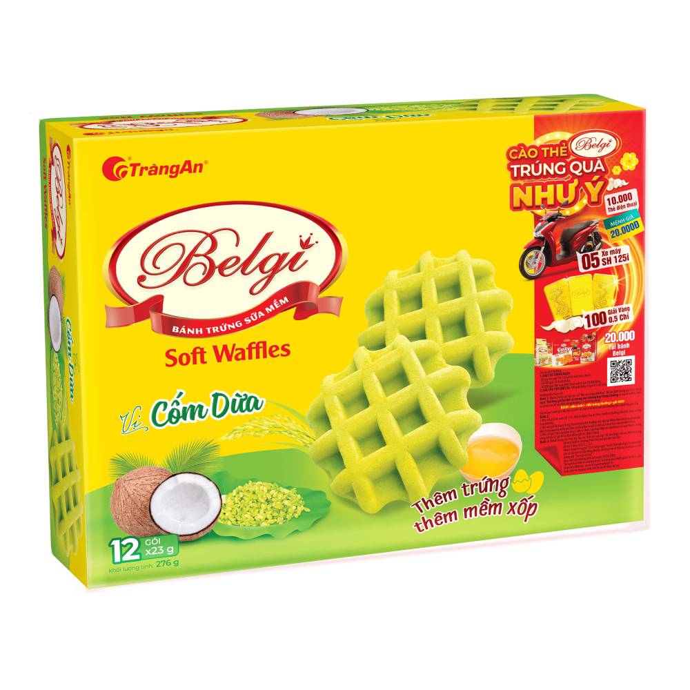 Bánh trứng sữa mềm Belgi vị cốm dừa 276gr