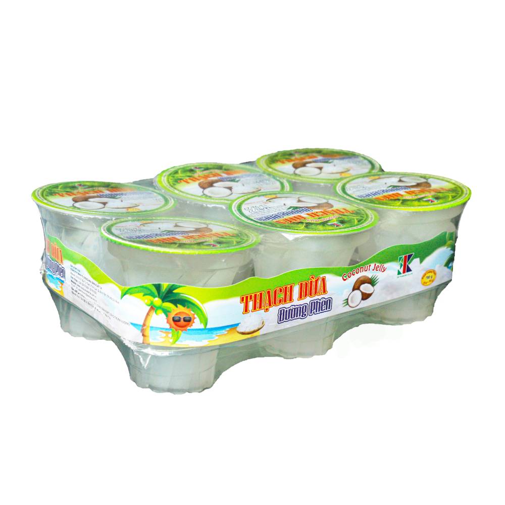 Thạch dừa đường phèn  3K  6cốc*130gr