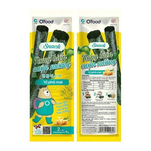 Snack rong biển cuộn nướng O Food vị phô mai 6gr