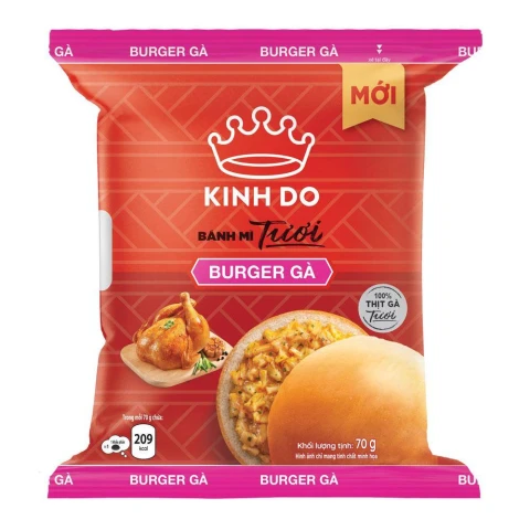 Bánh mì tươi Kinh Đô Burger gà 70gr