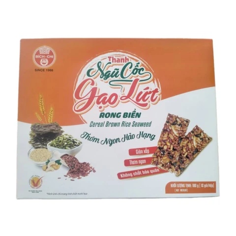 Thanh ngũ cốc gạo lứt rong biển Bích Chi  180gr