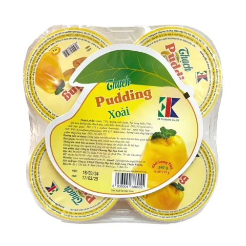 Thạch Pudding 3K vị xoài  lốc 4*85gr