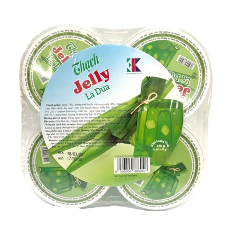 Thạch Pudding 3K vị lá dứa lốc 4*85gr