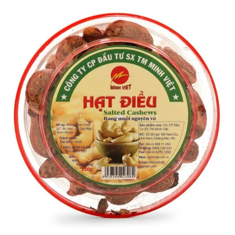 Hạt điều rang muối nguyên vỏ Minh Việt  150gr
