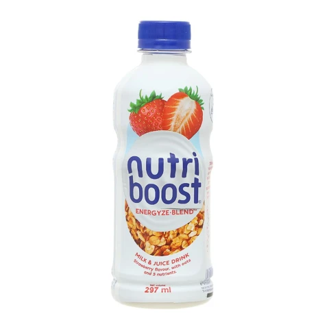 Sữa và nước trái cây Nutriboost  dâu  297ml