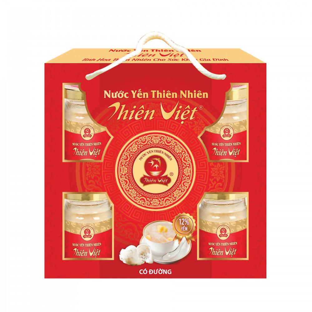 Hộp quà Nước yến sào Thiên Việt có đường 6 lọ*70ml
