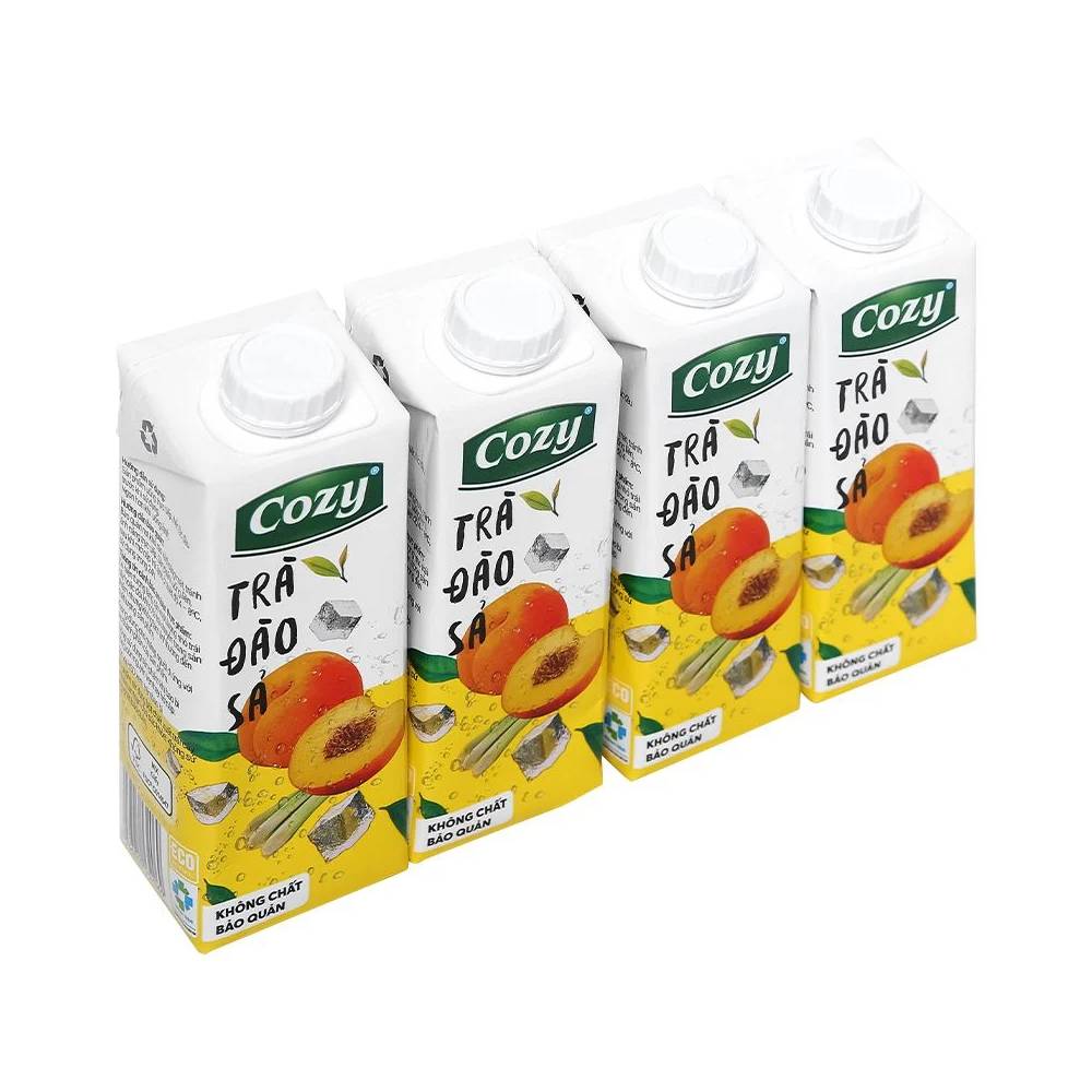Trà  Cozy đào xả  lốc 4*225ml