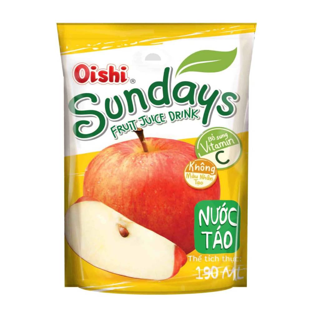 Nước Oishi Sundays vị táo 180ml