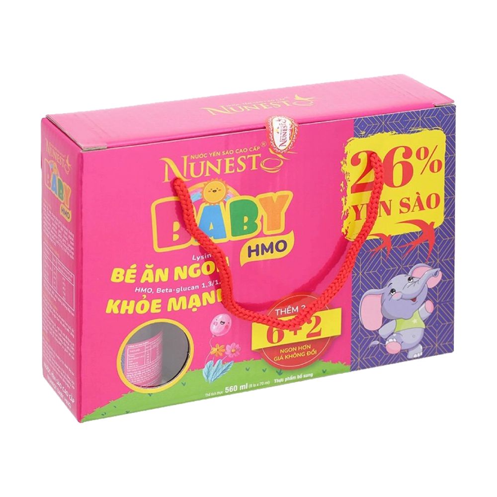 Hộp nước yến sào  Nunest Baby HMO 26%  8 lọ*70ml