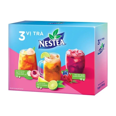 Trà Nestea vị vải, chanh, đào 100gr/24