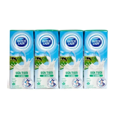 Sữa tươi tiệt trùng Dutch Lady có đường 180mlx4/12
