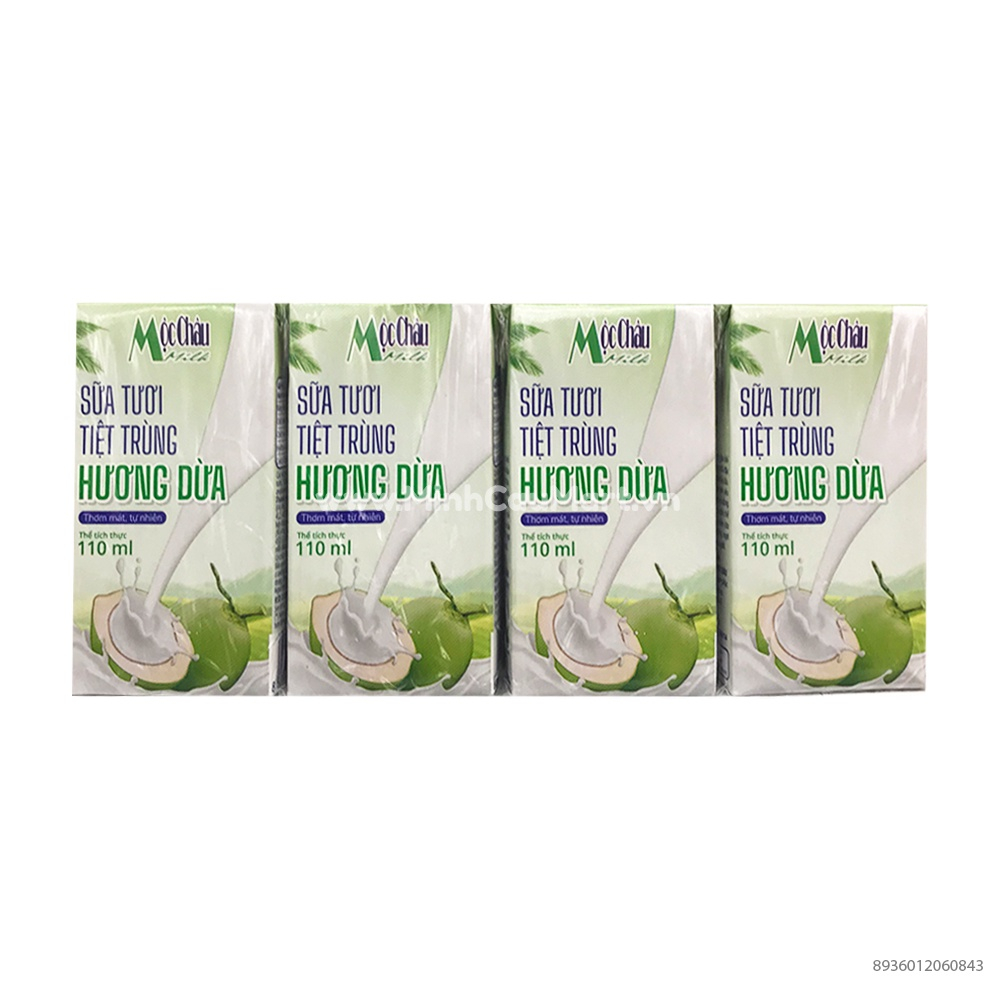 Sữa  Mộc Châu  dừa  lốc 4*180ml