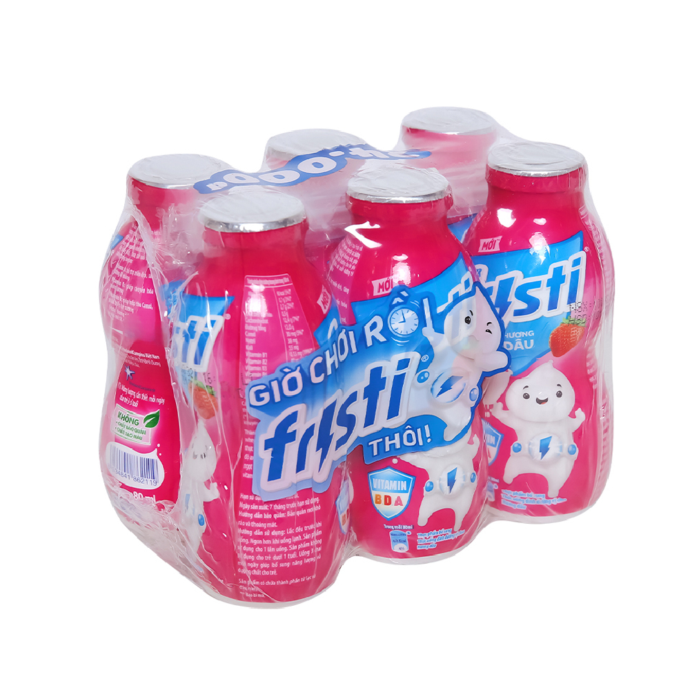 Sữa  Fristi  hương dâu lốc lốc 6*80ml