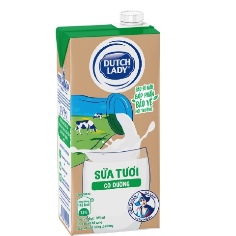 Sữa tươi tiệt trùng Dutch Lady có đường 965ml