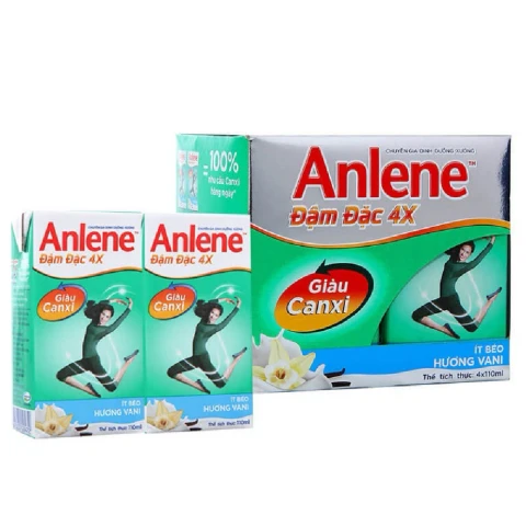 Sữa pha sẵn Anlene đậm đặc vani lốc 4*110ml