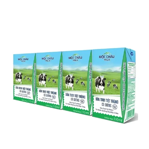 Sữa  Mộc Châu  có đường lốc lốc 4*110ml