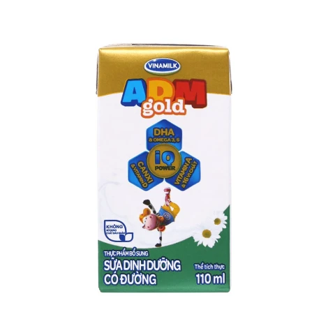 Sữa tiệt trùng Vinamilk ADM Gold có đường lốc 4*110ml