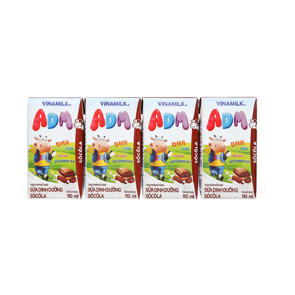 Sữa tiệt trùng Vinamilk ADM Gold socola lốc 4*110ml