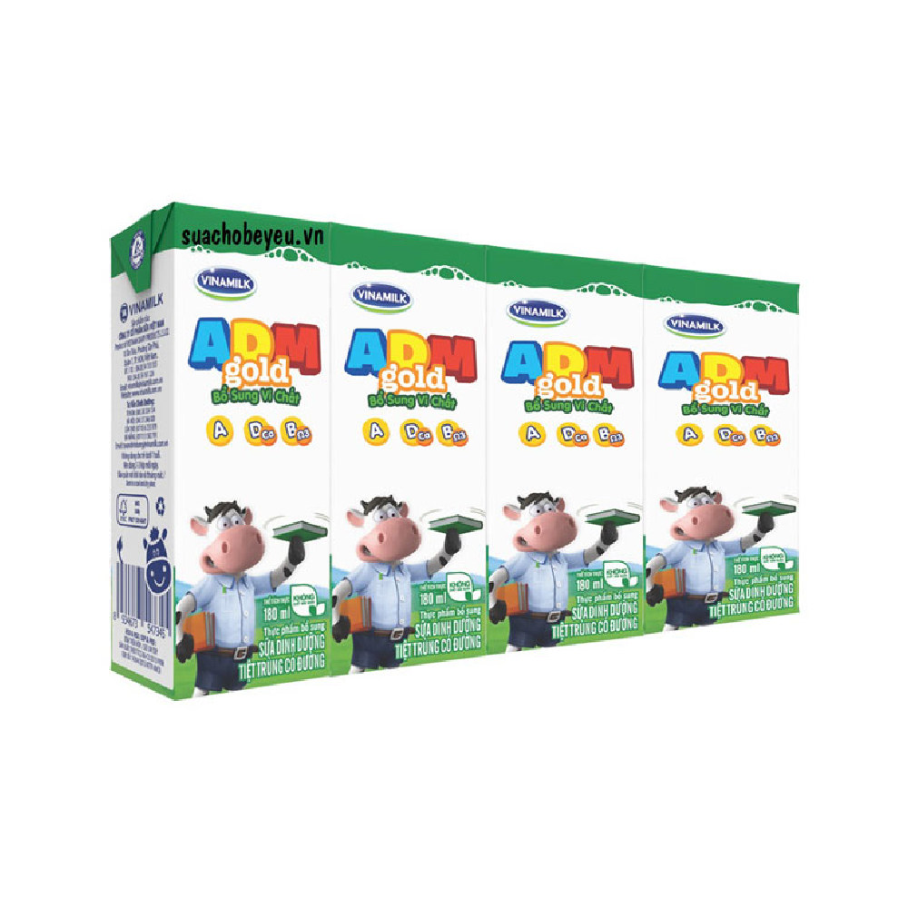 Sữa tiệt trùng Vinamilk ADM Gold có đường lốc 4*180ml