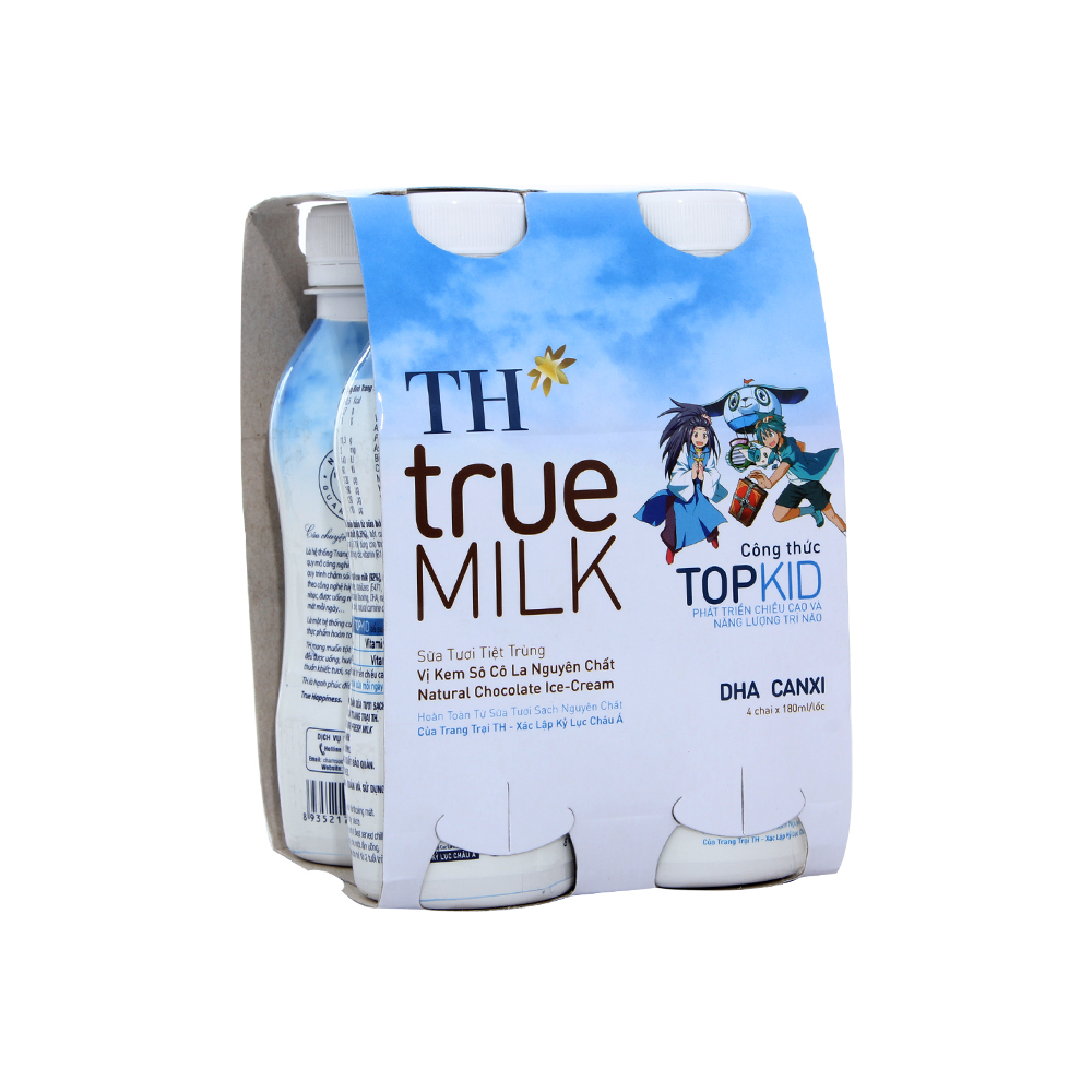 Sữa tươi tiệt trùng TH True Milk socola lốc 4*180ml