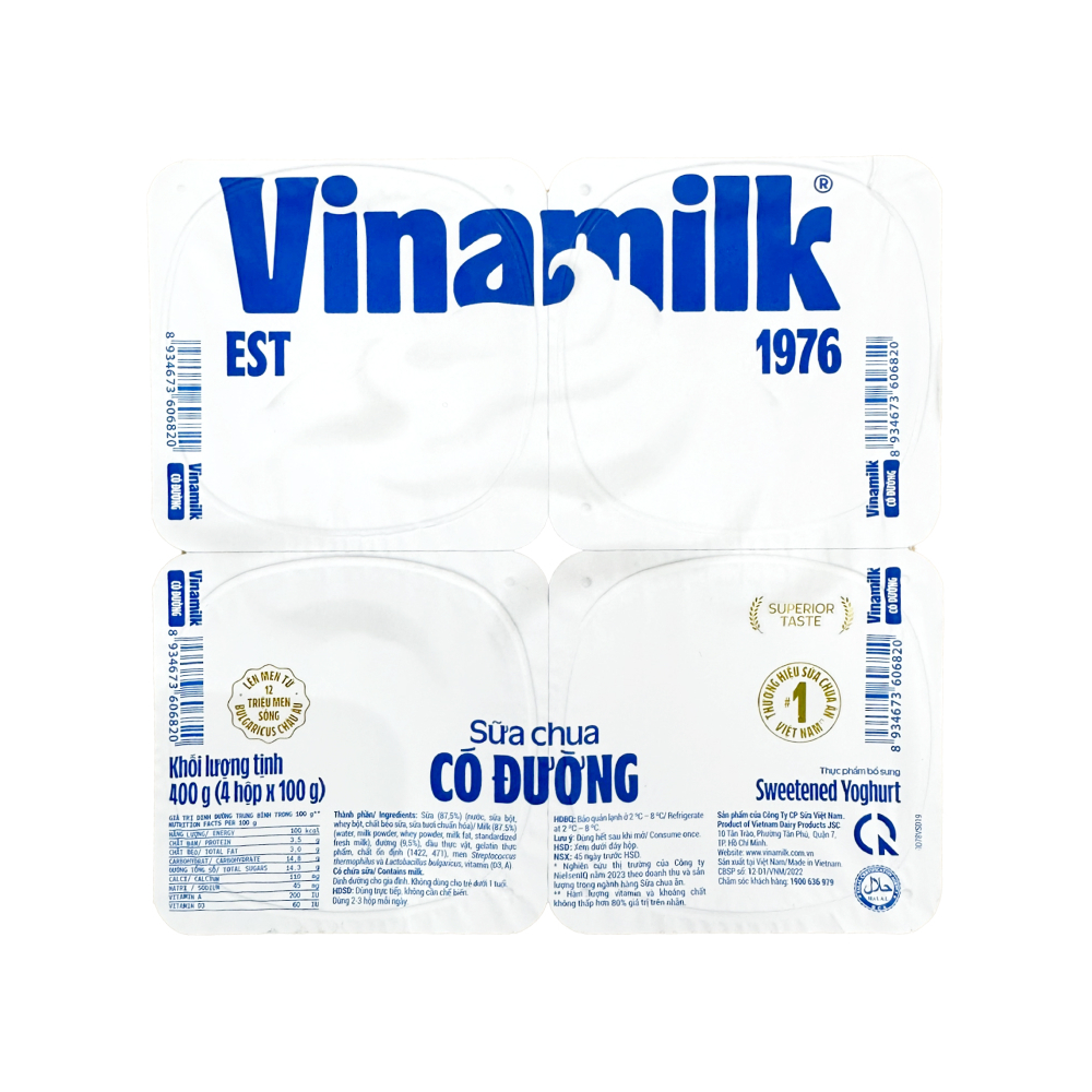 Sữa chua ăn Vinamilk có đường 100gr*4
