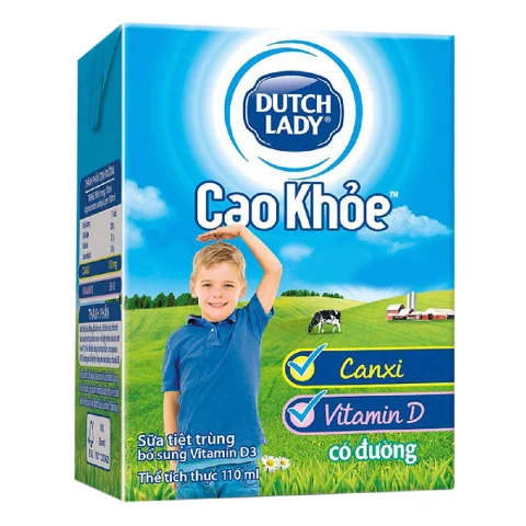 Sữa tươi tiệt trùng  Dutchlady cao khỏe có đường lốc 4*110ml