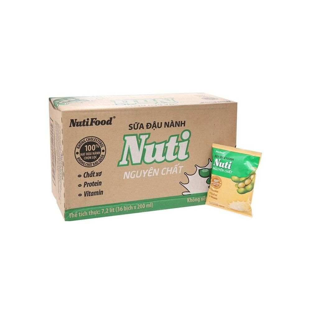 Sữa đậu nành  Nuti  nguyên chất bịch  200ml