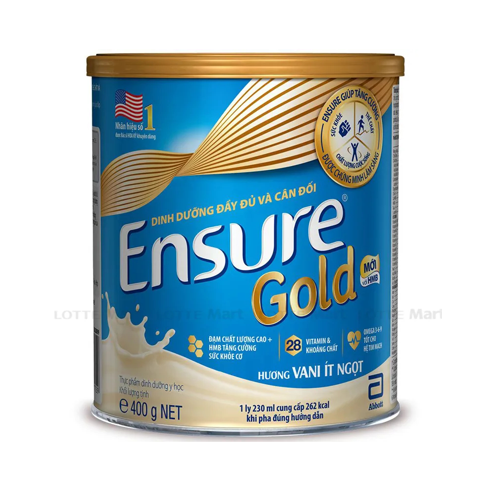 Sữa bột Ensure Gold vani ít ngọt 380gr