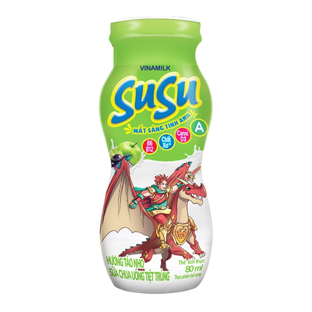 Sữa chua uống Vinamilk Susu IQ hương táo nho lốc 4*80ml