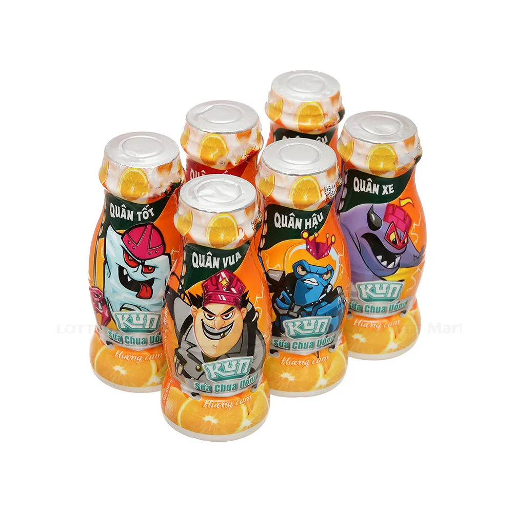Sữa chua uống lên men hương cam Lof Kun chai 85mlx6/8