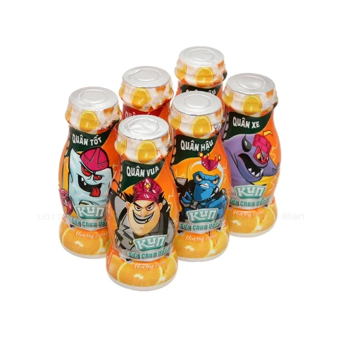 Sữa chua uống lên men hương cam Lof Kun chai 85mlx6/8