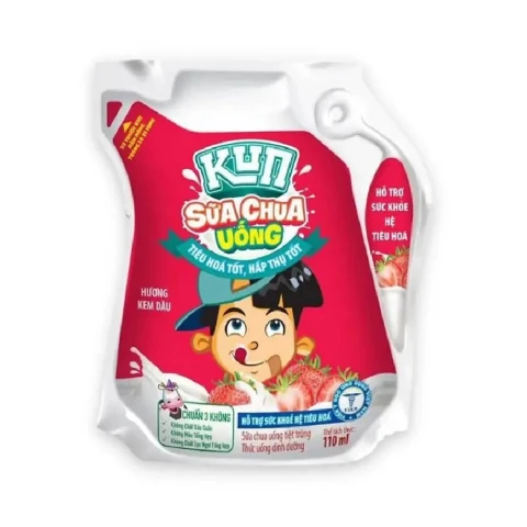 Sữa chua uống LiF Kun hương socola lúa mạch túi 110ml